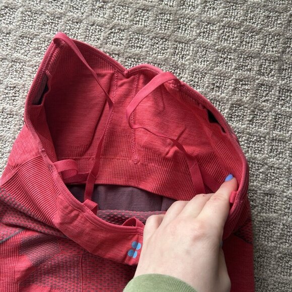 Unbranded Tank Top Cami Camisole Shapewear Workout Womens S Red Pink Shelf Bra - Picture 7 of 9